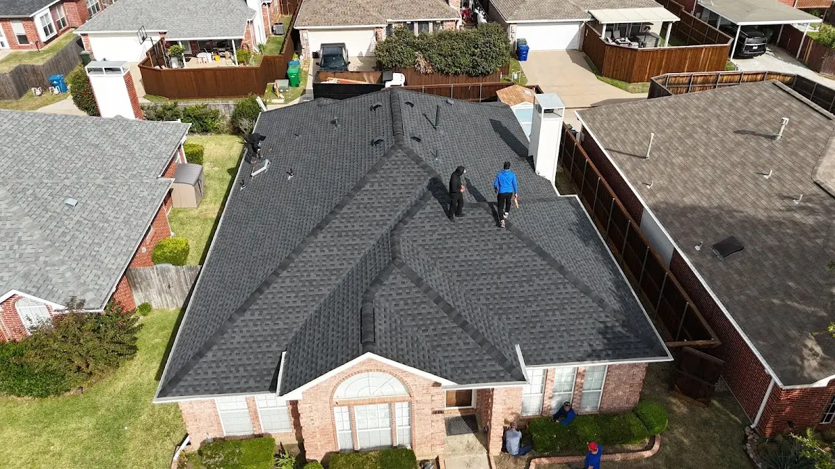 Slate & Tile Roof Repair work in progress on a Orchard Park property
